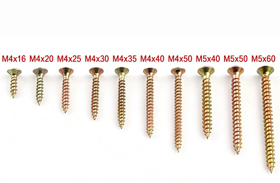 Pozi Drive Chipboard Screw DIN7505 Yellow Zinc Countersunk Self‑Tapping Wood Screw for Furniture MDF Particle Board suppliers